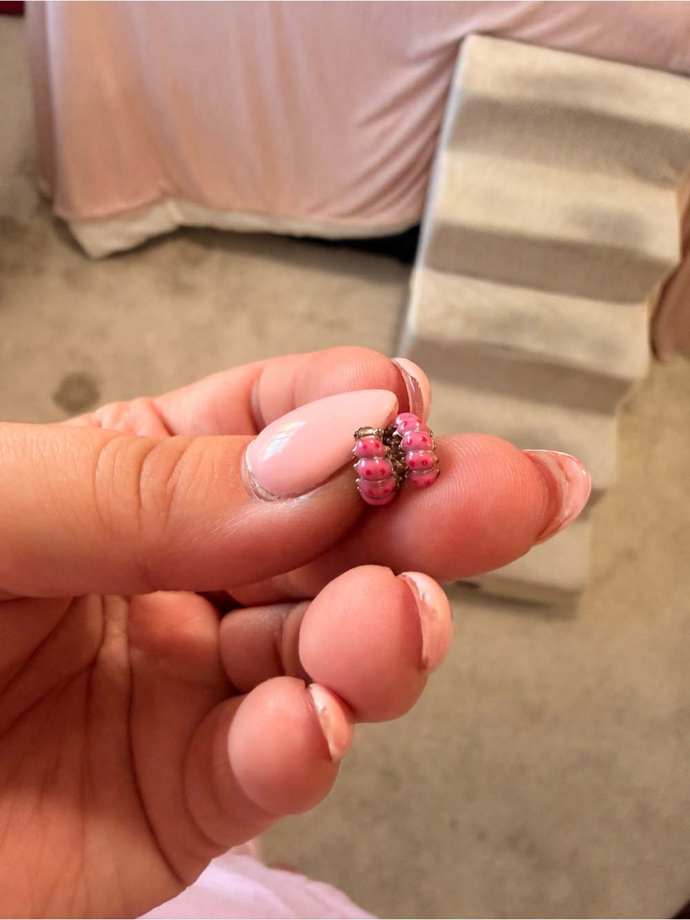 Pandora Pink Enamel Caterpillar Charm NEVER WORN - Picture 2 of 4